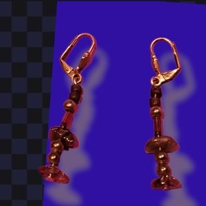 Purple bead earrings